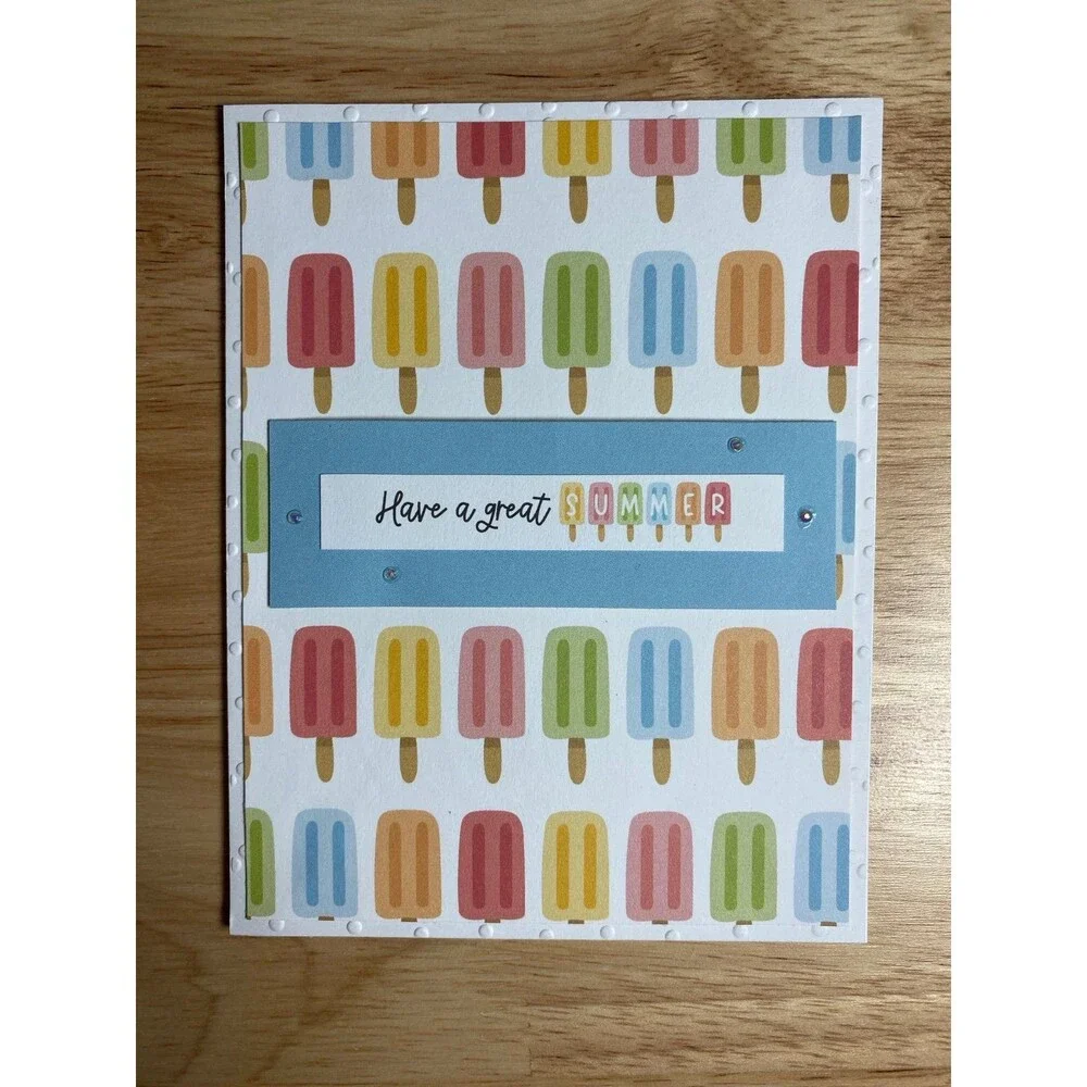 Handmade Summer Blank Greeting Card A2 & Envelope